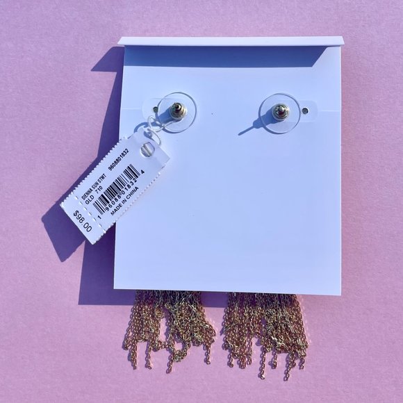 NWT Kendra Scott Sienna Sun & Chain Tassle Statement Earrings 14K Gold Plated - Picture 6 of 14